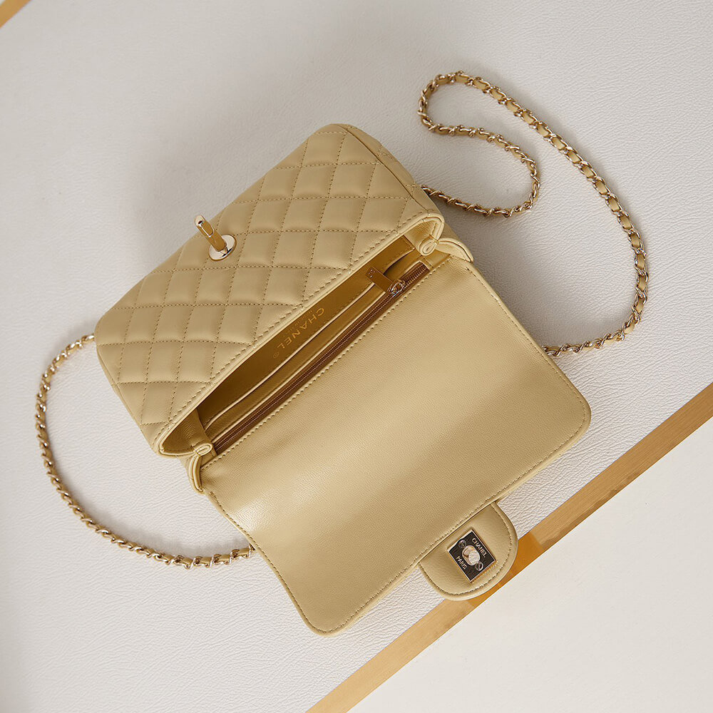 Ch*el mini flap with top handle