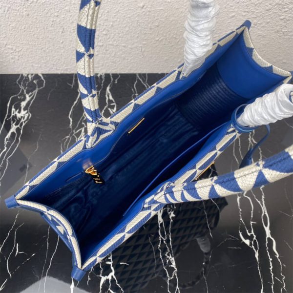 large Pra*a symbole jacquard fabric handbag