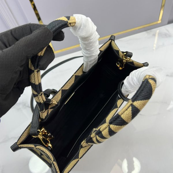 small Pra*a symbole jacquard fabric handbag