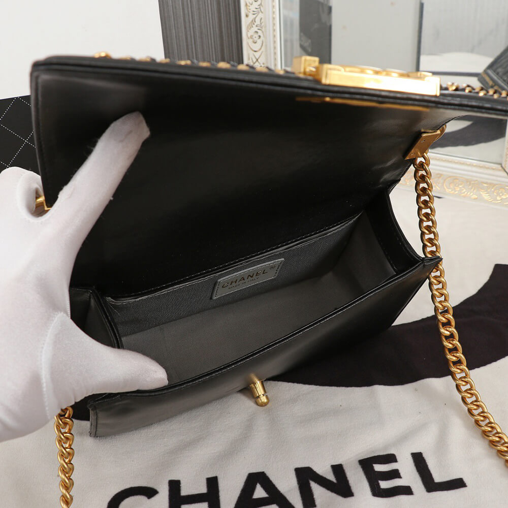 Ch*el top handle boy handbag