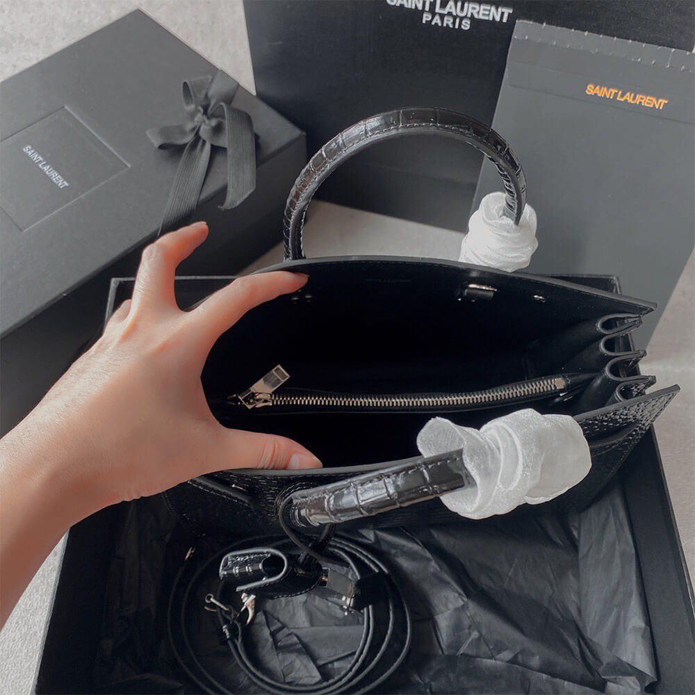 YSL SAC DE JOUR BABY IN CROCODILE-EMBOSSED