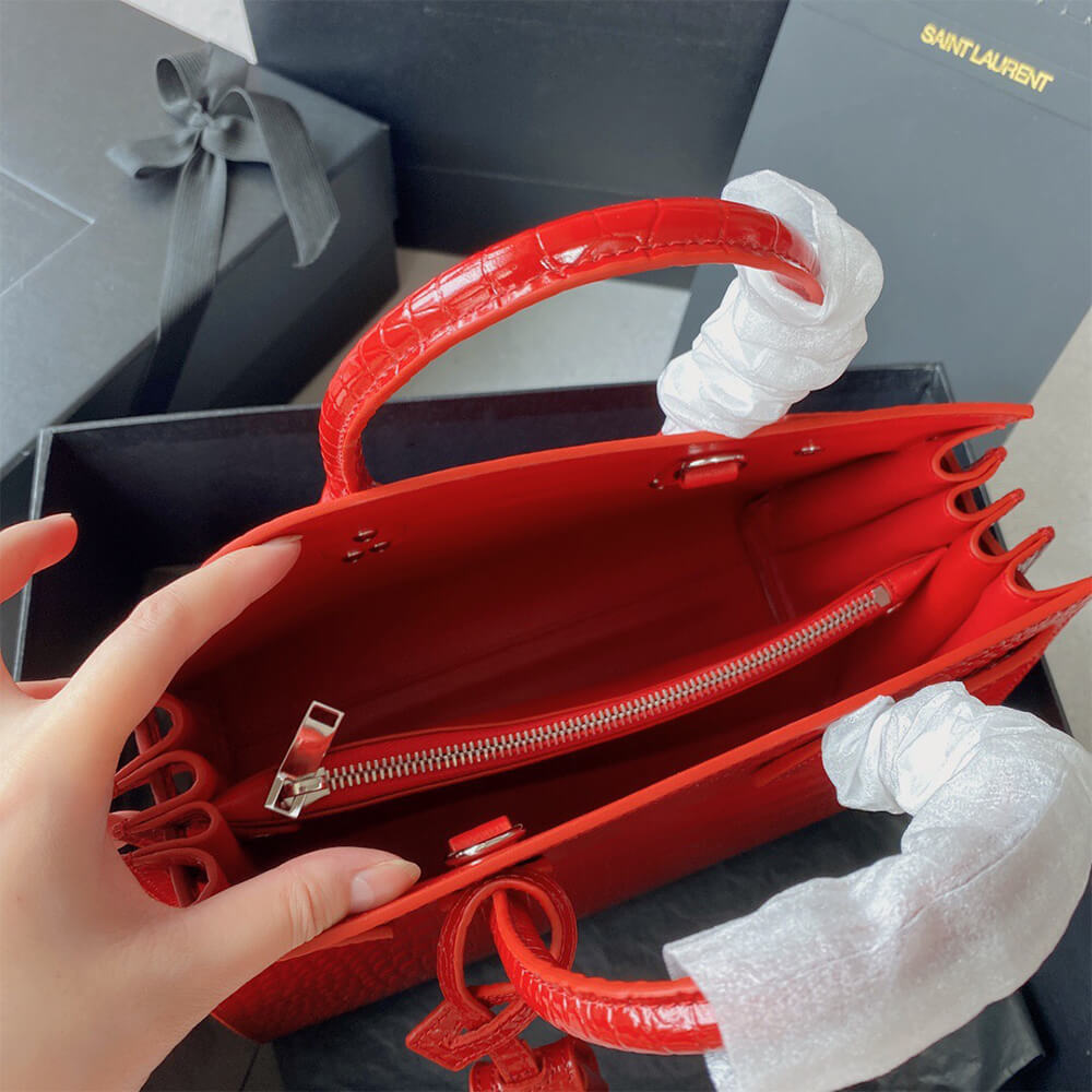 YSL SAC DE JOUR BABY IN CROCODILE-EMBOSSED